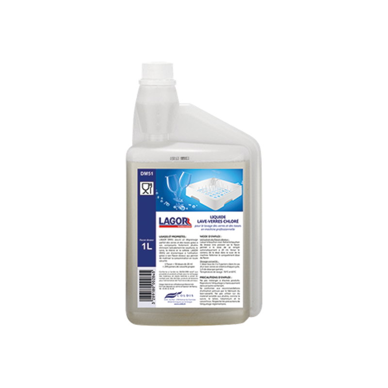 Liquide de lavage chloré pour verres