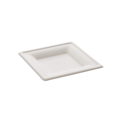 Assiette carrée en fibre de canne - 15 x 15 cm
