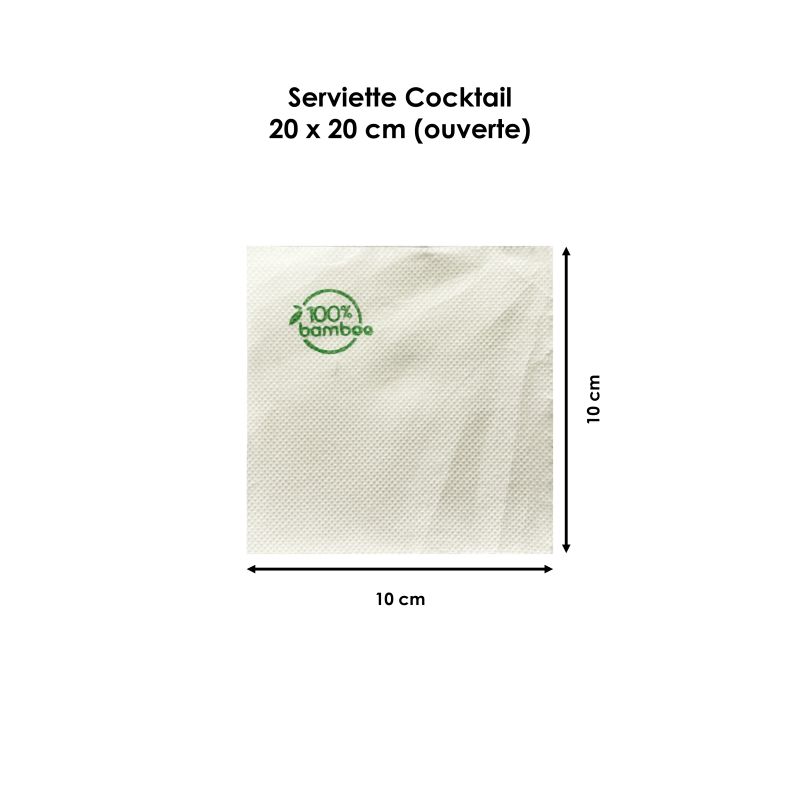 Serviette Cocktail Céli-ouate Blanche - 20 x 20 cm