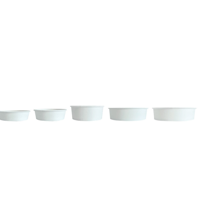 Pot à Salade Rond Blanc en Carton Micro-Ondable | De Facto
