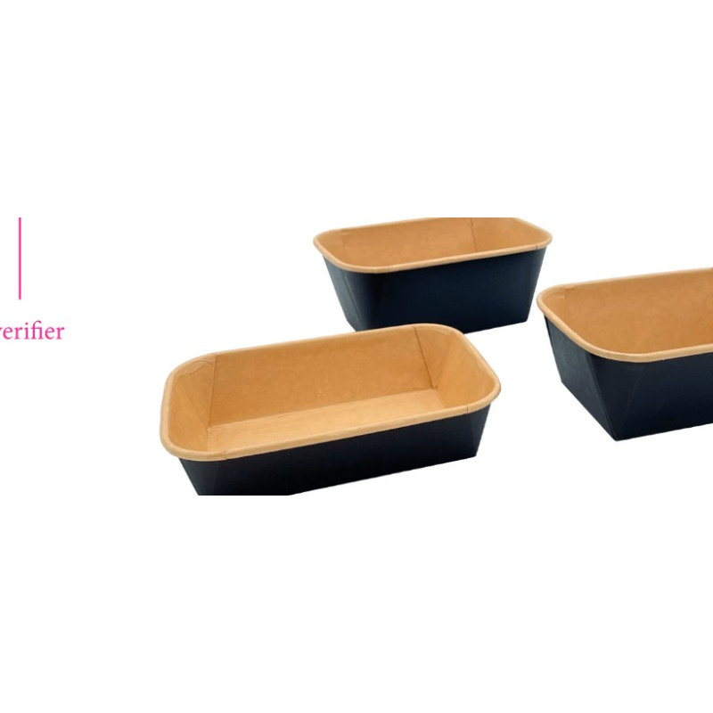 Barquette Rectangulaire Noire Intérieur Kraft FUZION'BOX | De Facto