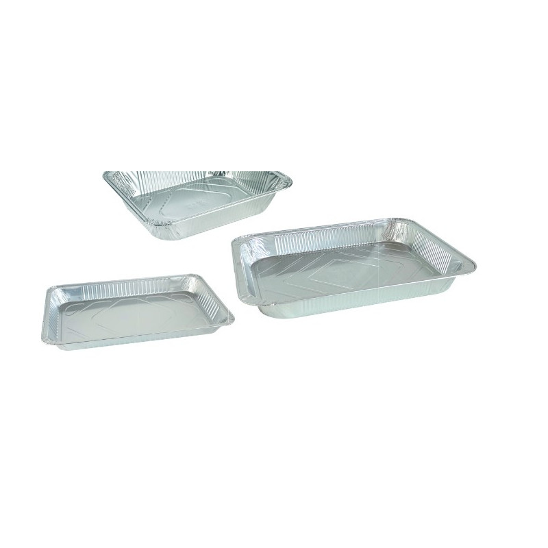 Plat Alu. Rectangulaire Gris/Gris à Bords Droits GASTRONORME | De Facto