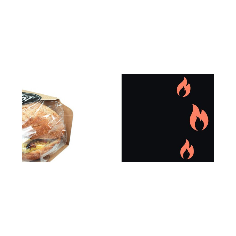 Sachet HOT SQUARE pour Petit Pain Chaud avec Support en Car… | De Facto