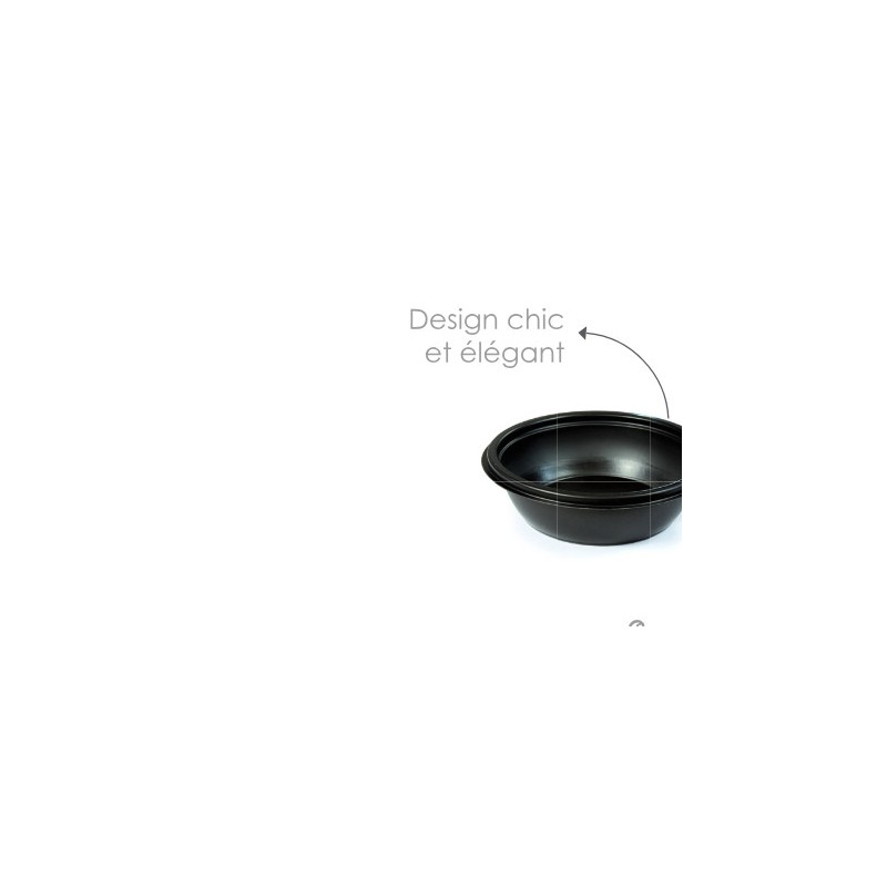 Mini-Cocotte Noire & Couvercle Noir en PP Micro-Ondable | De Facto